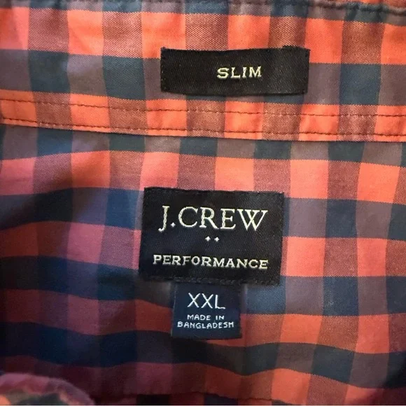 J. Crew Blue and Pink Checkered Performance Short Sleeve Shirt - Picture 2 of 4
